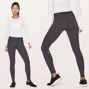 LULULEMON Speed Up Tight 28" Sz 4 Power Luxtreme Variegated Knit lack Heathered
